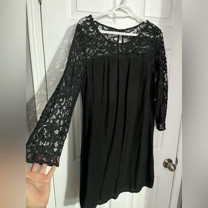 Old Navy | Black Lace Long Sleeved Dress